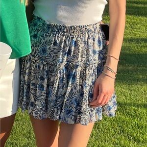 Misa Blue and White Mini skirt